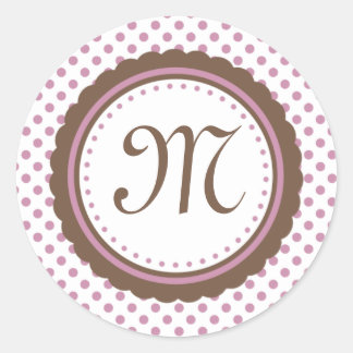 Cacao et autocollant rose d'initiale de monogramme