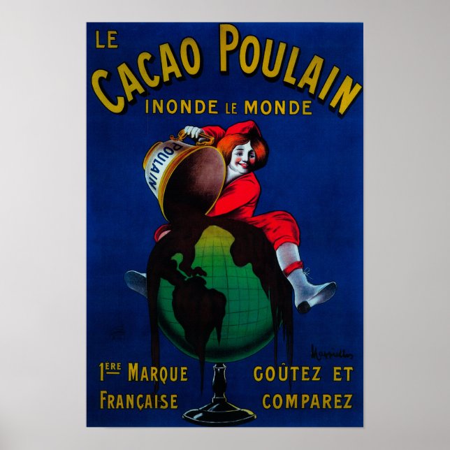 Cacao Poulain Poster Vintage Europe (Devant)