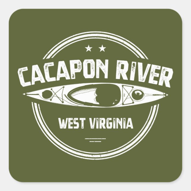 Cacapon River, West Virginia Quadratischer Aufkleber (Vorderseite)