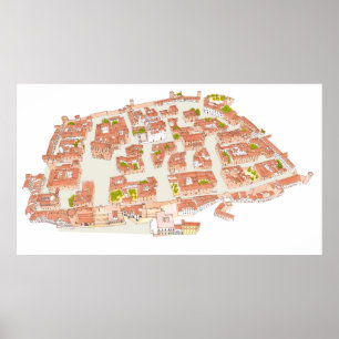 Caceres Spanien. Mittelalterliche Stadt Poster