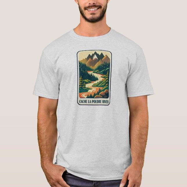 Cache la Poudre River Colorado Colors T-Shirt (Vorderseite)