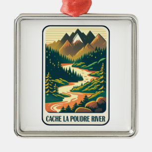 Cache la Poudre River Colorado Farben Ornament Aus Metall