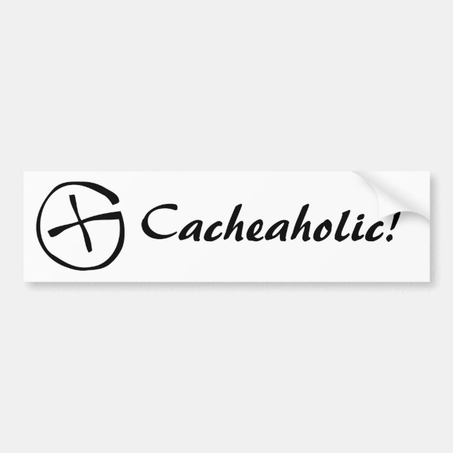 Cacheaholic! Autoaufkleber (Vorne)
