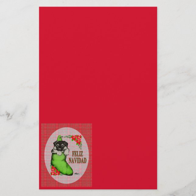 Cachorrito Feliz Navidad Briefpapier (Vorderseite)