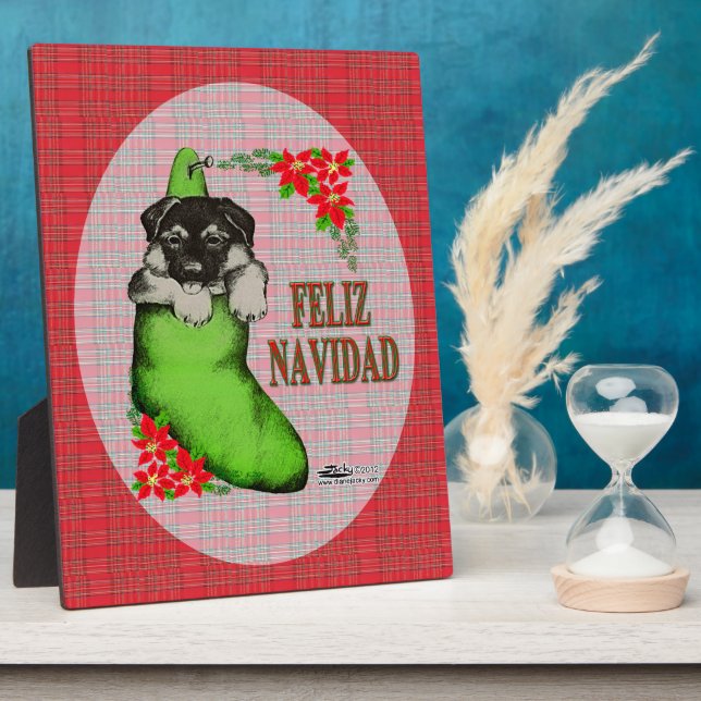 Cachorrito Feliz Navidad Fotoplatte (Seite)