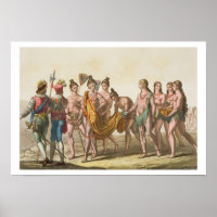 Caciche Ruler begleitet von seinen Ehefrauen (farb