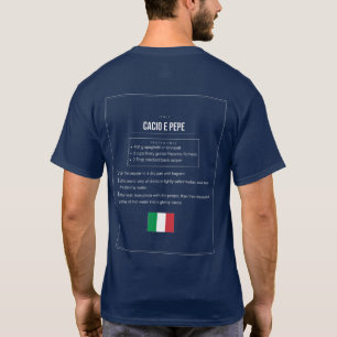 Cacio e Pepe Rezept T-Shirt   Italienisches Pasta-
