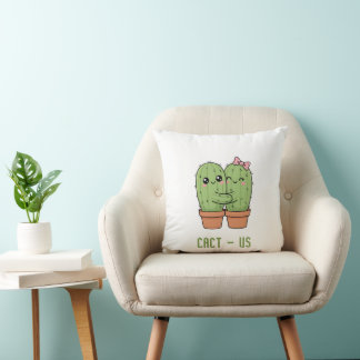 Cact-Us Funny Cactus Couple Pun Anniversary Gift Kissen