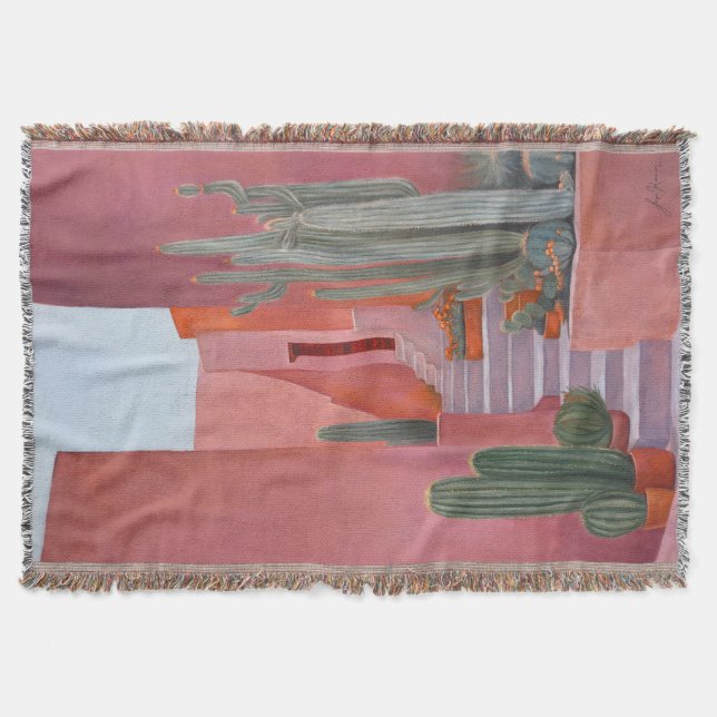 Cacti Ally | Kunst-Wurfdecke | Originalgemälde Decke (Vorderseite)