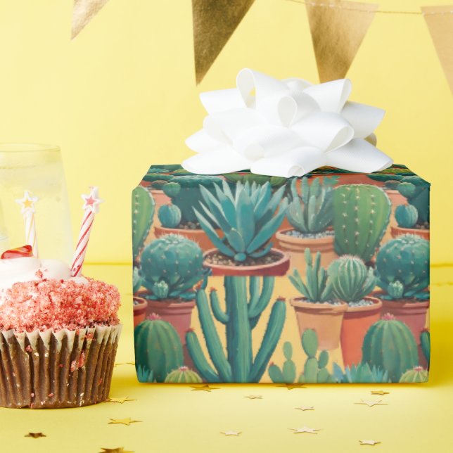Cacti Cactus Pflanze Geschenkpapier (Geburtstagsparty)