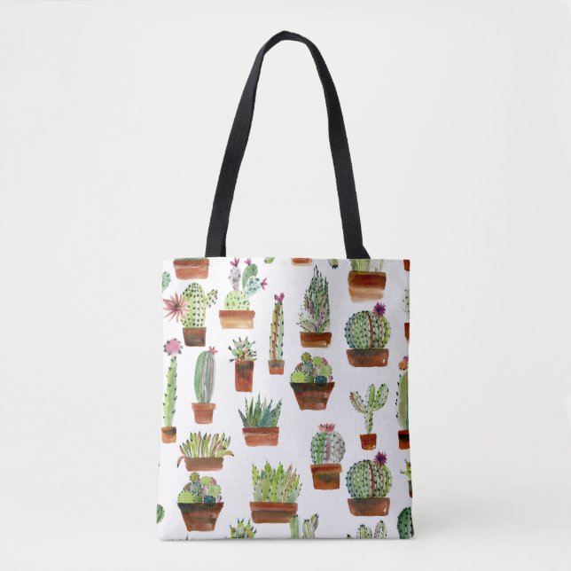Cacti Charm: Aquarell Sukkulente Textur. Tasche (Vorderseite)