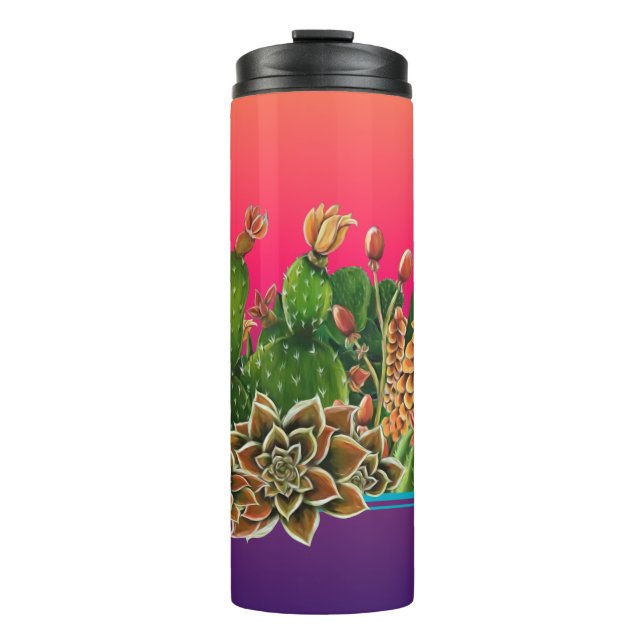 Cacti Design Thermal Tumbler Thermosbecher (Vorderseite)