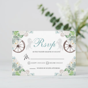 Cacti Mint Green Western Quinceanera RSVP Card Karte