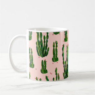 Cacti nahtlos Muster Aquarell. Kakteen in Blogs Kaffeetasse