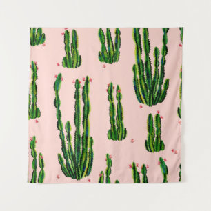 Cacti nahtlos Muster Aquarell. Kakteen in Blogs Wandteppich