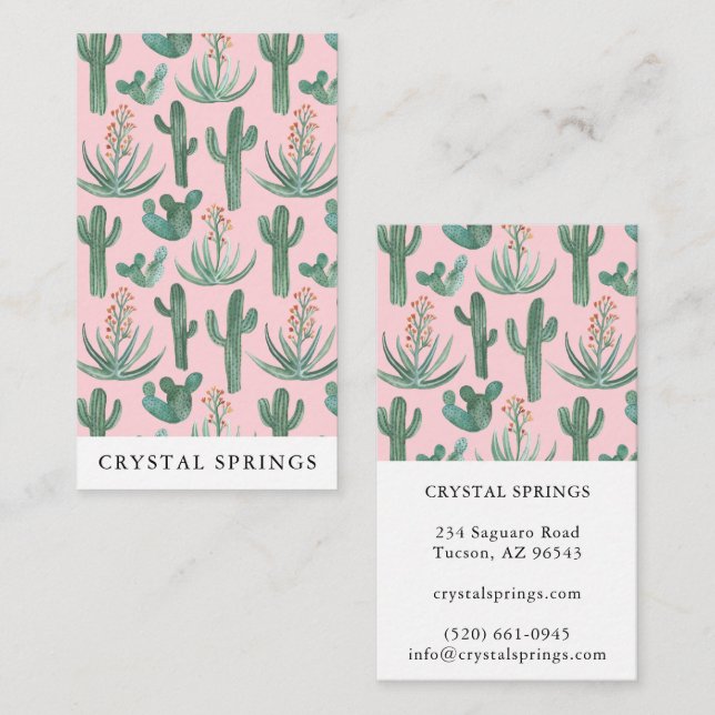 Cacti Succulents Botanische Pflanze Modernes Chic  Visitenkarte (Vorne/Hinten)