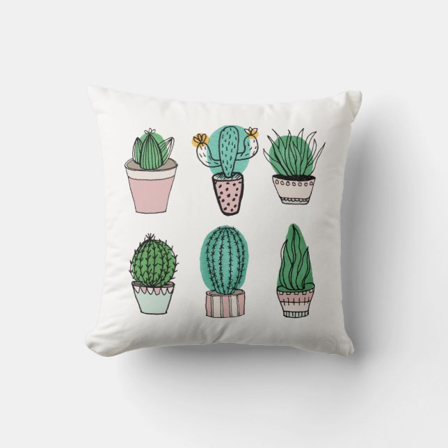 Cacti-Sukkulente Topf-Pflanze Kissen (Vorderseite)