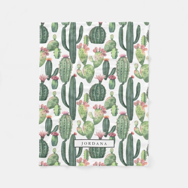 Cacti-Wüste-Thema Personalisiert Fleecedecke (Vorderseite)