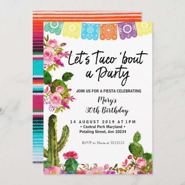 Cactus 30e anniversaire de fête Invitation (Devant / Derrière)