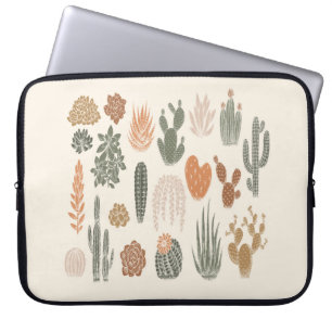 Cactus and succulent seamless pattern laptopschutzhülle