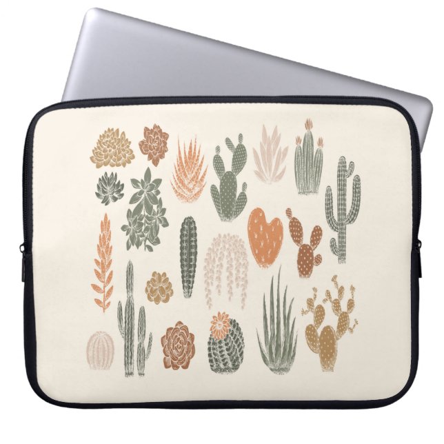 Cactus and succulent seamless pattern laptopschutzhülle (Vorderseite)