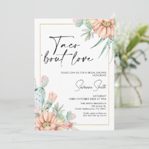 Cactus Apricot Floral Taco Bout Liebe Brautparty Einladung