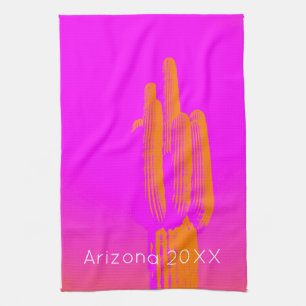 Cactus Art Arizona Jahr Heiß rosa Orange Moderne Geschirrtuch