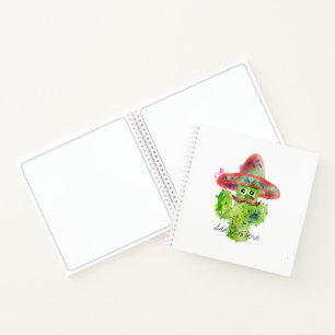 Cactus Art Mustache Hat Fiesta ADD TEXT Fun Notizbuch