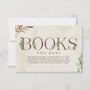 Cactus Baby Shower Book Request Card Einladung