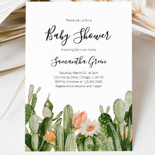 Cactus Baby Shower Einladung