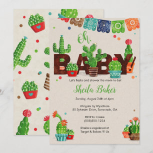 Cactus Baby Shower Einladung  Kaktus - Thema