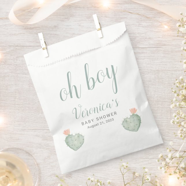Cactus Baby Shower Fevor Bag Geschenktütchen (Ausgeschnitten)