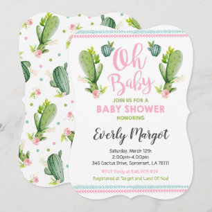 Cactus Baby Shower Invitation Sukkulente Dusche Einladung