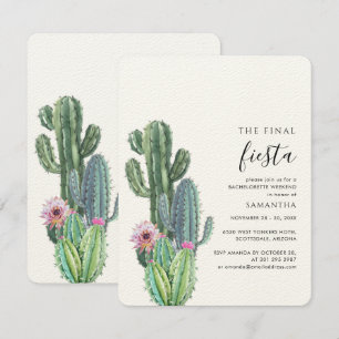 Cactus Bachelorette Weekend Party mit Übungen Einladung