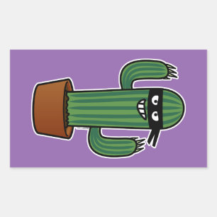 Cactus bandido ninja masked sneaky bandit rechteckiger aufkleber