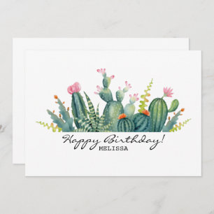 Cactus Birthday Card Einladung