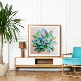 Cactus Blue und Pink | Poster