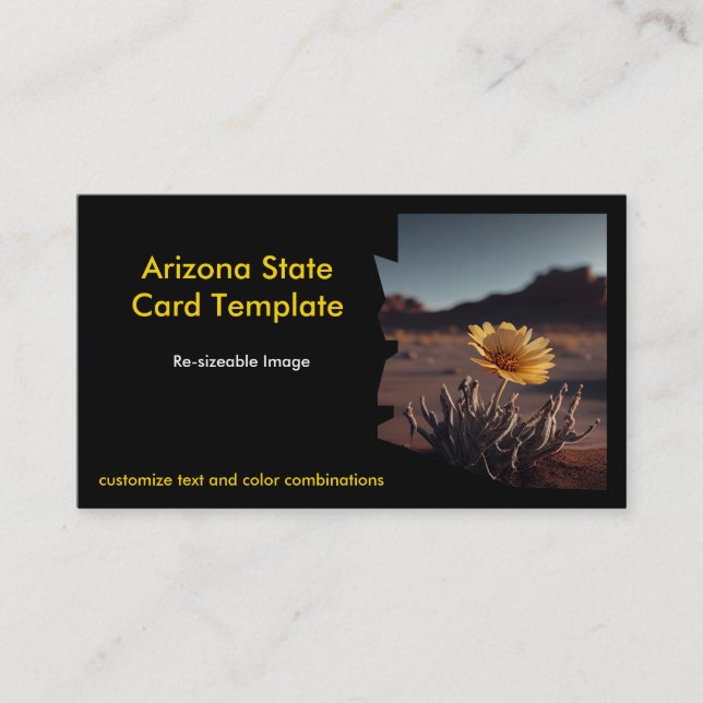 Cactus Blume Arizona Karte Staat Karte (Vorderseite)