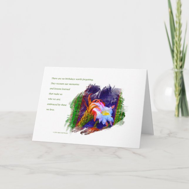 "Cactus Blume at Sunset #105" / "Birthdays are" Karte (Vorderseite)