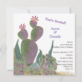 Cactus Blume Flat Save the Date Card Einladung