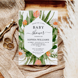 Cactus Blume Frame Baby Dusche Einladung