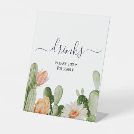 Cactus Blume Grüne Duschgetränke Zeichen Sockelschild