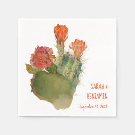 Cactus Blume Hochzeit botanischer Wasserfarbenflor Serviette