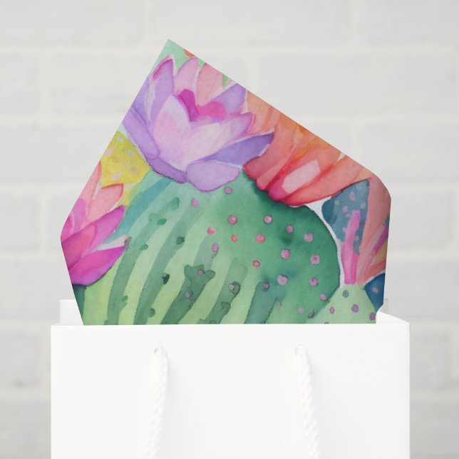 Cactus Blume LOCATION Wasserfarbene Wüste Seidenpapier (Geschenktüte)