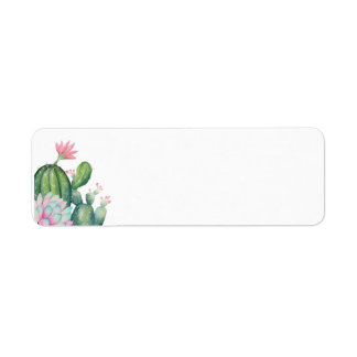 Cactus Blume Rücksendeadressen-Aufkleber