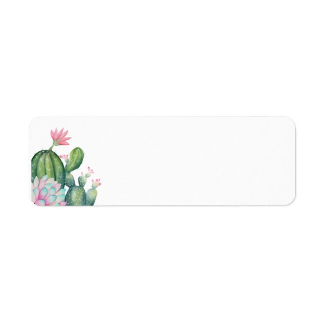 Cactus Blume Rücksendeadressen-Aufkleber (Vorne)