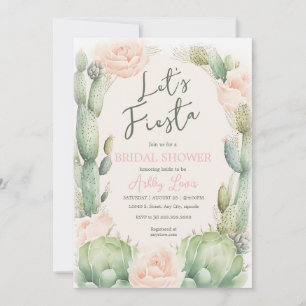 Cactus Blush Boho Wüste Blumengebirge Brautparty Einladung