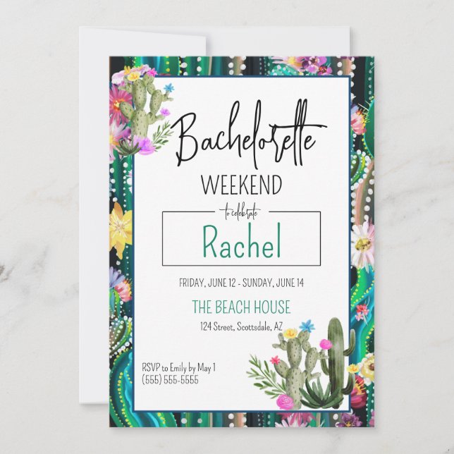 Cactus Botanique+Florales I Invitation (Devant)