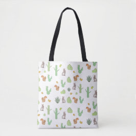 Cactus Bunny Squirrel Nattern Pattern Tragetaschen Tasche