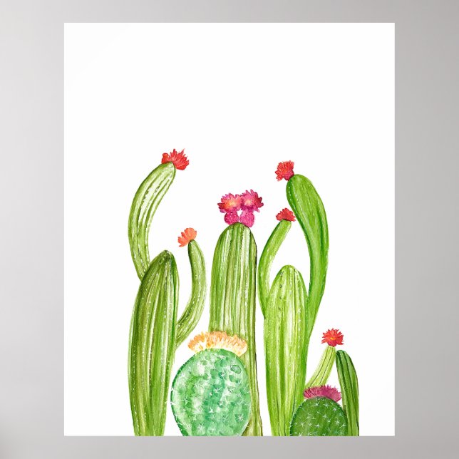 Cactus Cacti Arizona Wüste Kunst Poster (Vorne)